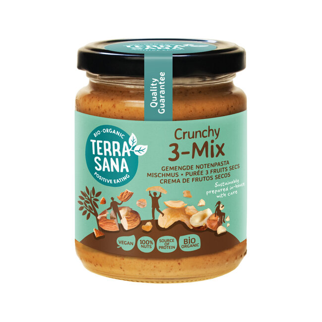 TerraSana 3-Mix crunchy notenpasta bio 250 Gram