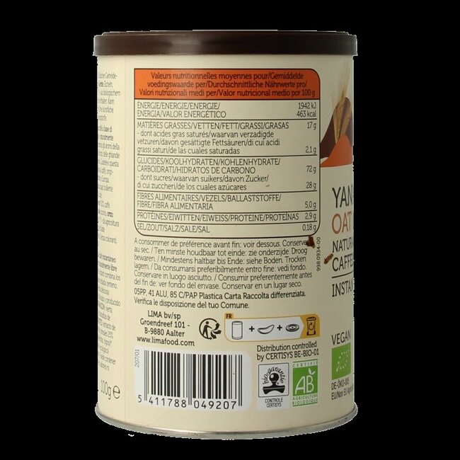 Lima Yannoh oat latte bio 100 g