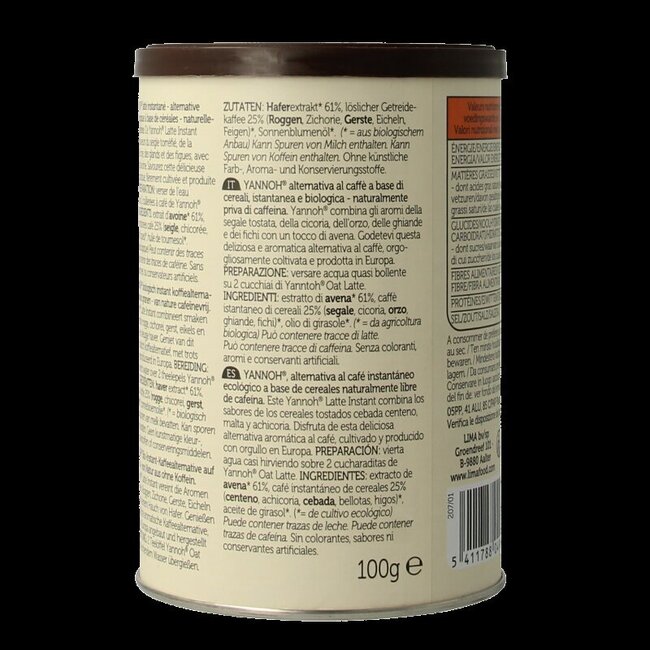 Lima Yannoh oat latte bio 100 g