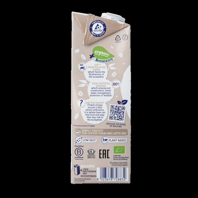 Isola Bio Boisson à l'avoine barista bio 1 litre