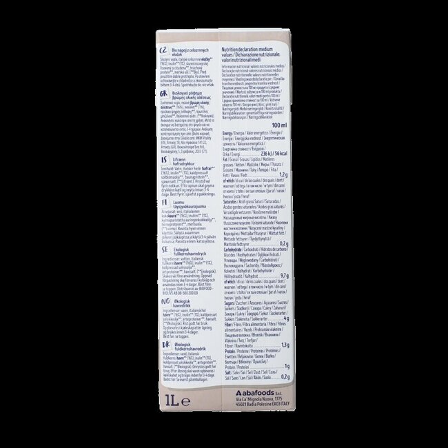 Isola Bio Boisson à l'avoine barista bio 1 litre