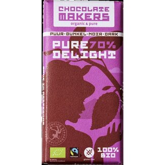 Chocolatemakers Chocolatemakers Pure delight 70% puur bio 80 Gram