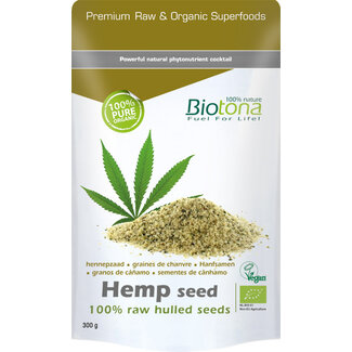 Biotona Biotona Hemp raw hulled seeds bio 300 Gram