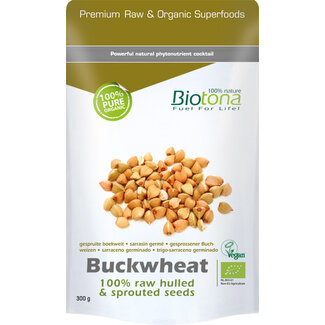 Biotona Biotona Buckwheat raw hulled & sprouted seeds bio 300 Gram