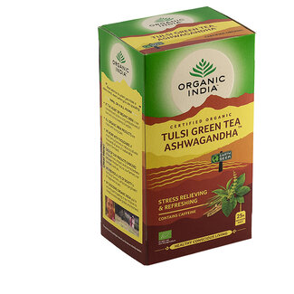 Organic India Organic India Tulsi green ashwagandha bio thee 25 Zakjes