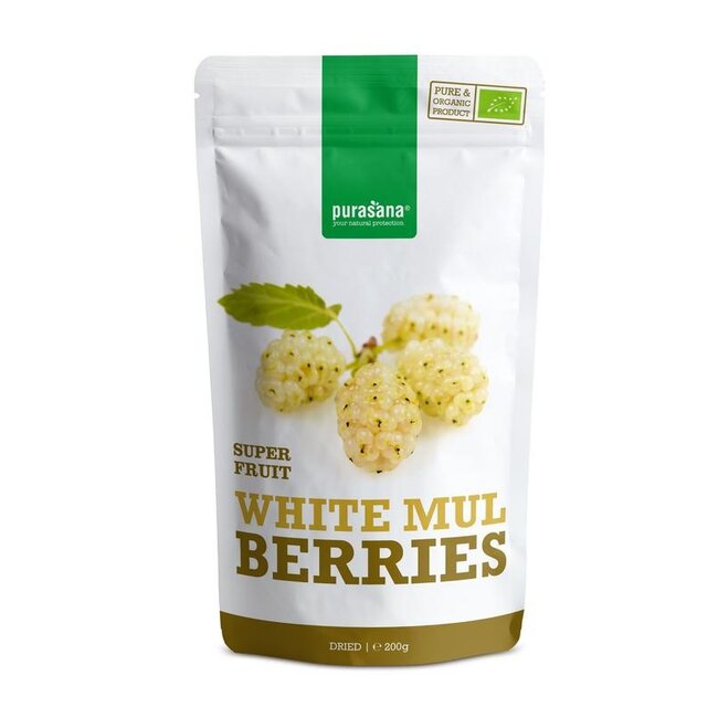 Purasana Witte moerbeien vegan bio 200 Gram