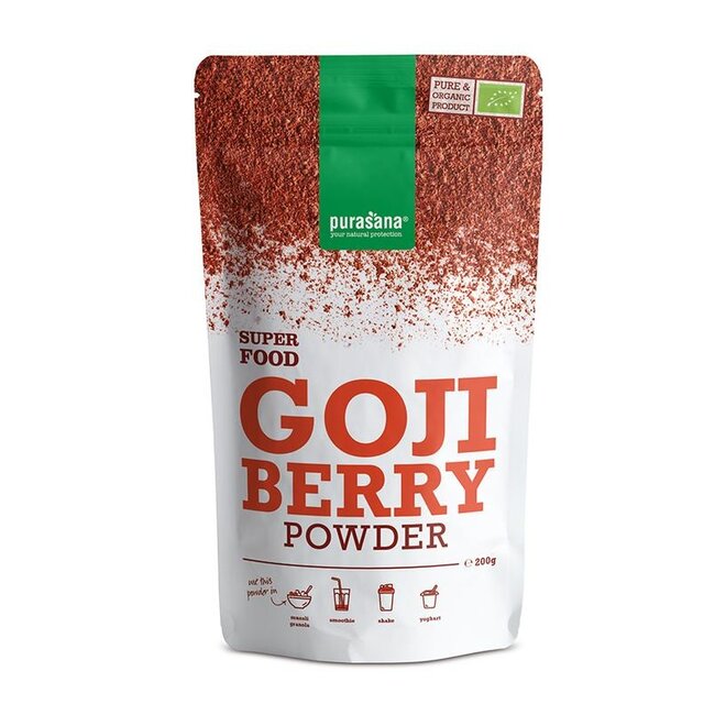 Purasana Goji bes poeder vegan bio 200 Gram