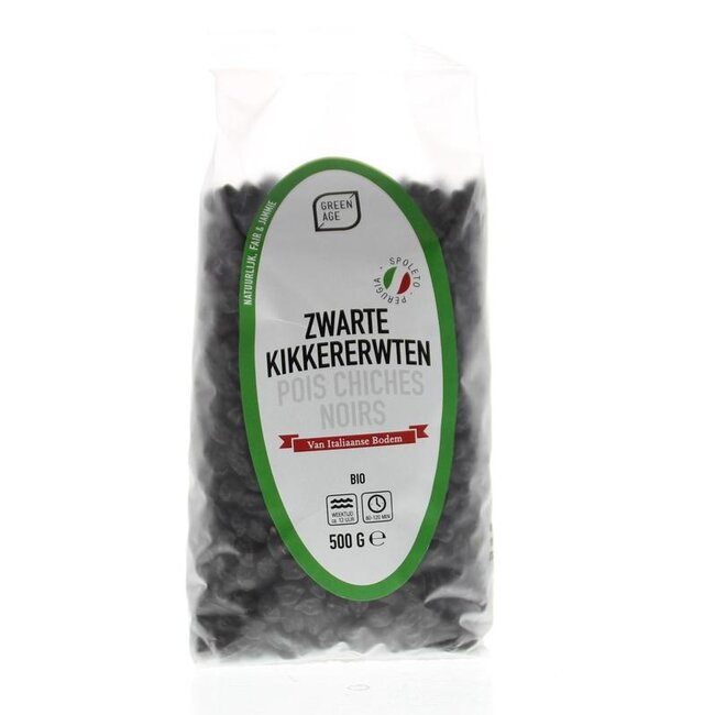 Greenage Zwarte kikkererwten bio 500 Gram