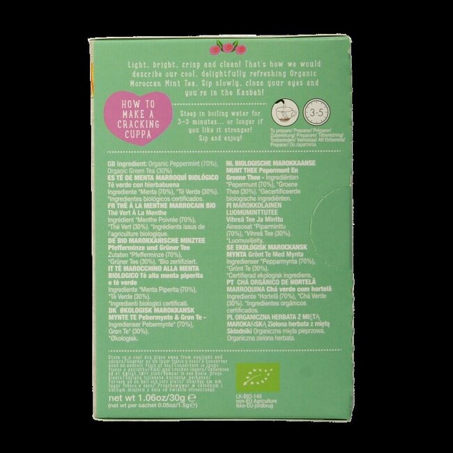 Ministry Of Tea Moroccan mint tea bio 20 Zakjes