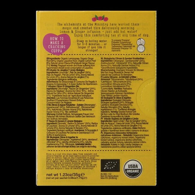Ministry Of Tea Lemon & ginger bio 20 Zakjes