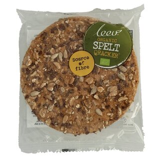 Leev Leev Spelt qrackers volkoren & lijnzaad bio 44 Gram