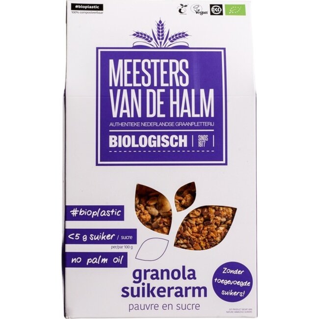 De Halm Granola suikerarm bio 350 Gram