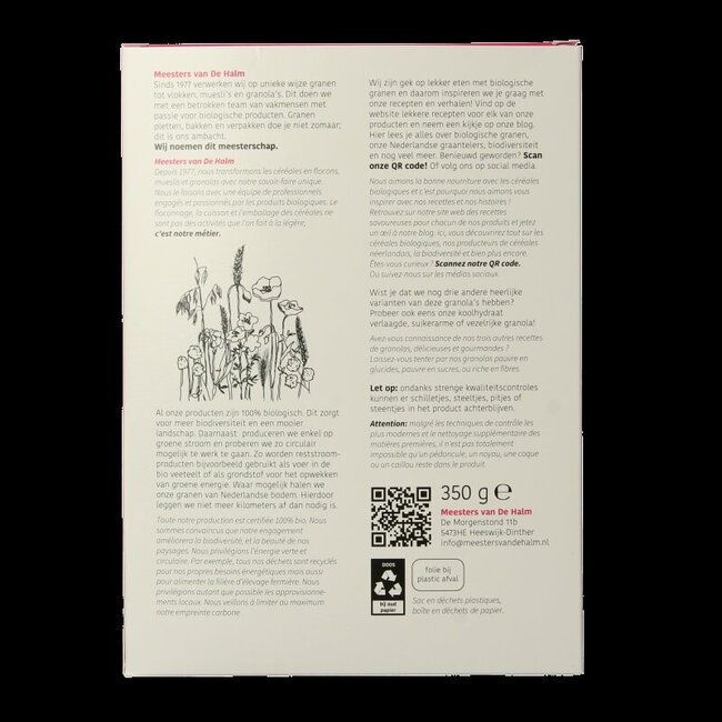 De Halm Granola eiwitrijk bio 350 Gram