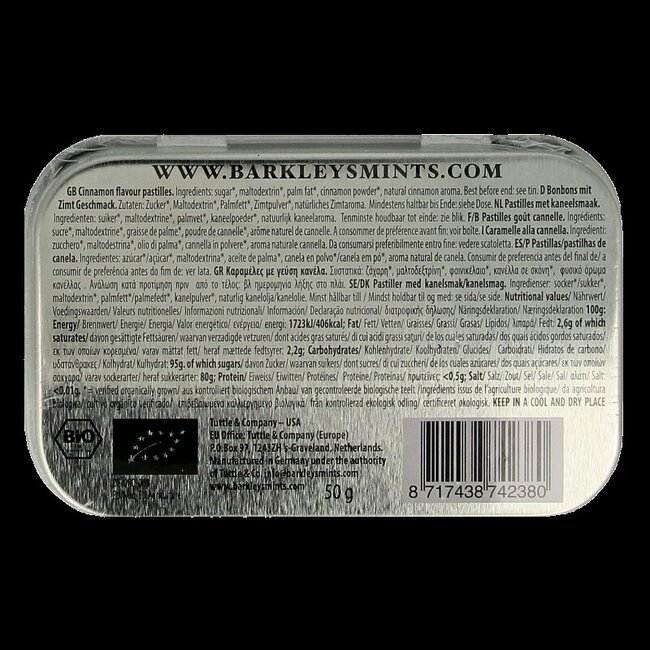 Barkleys Organic mints cannelle bio 50 g