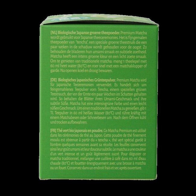 TerraSana Matcha premium thé vert bio 30 g