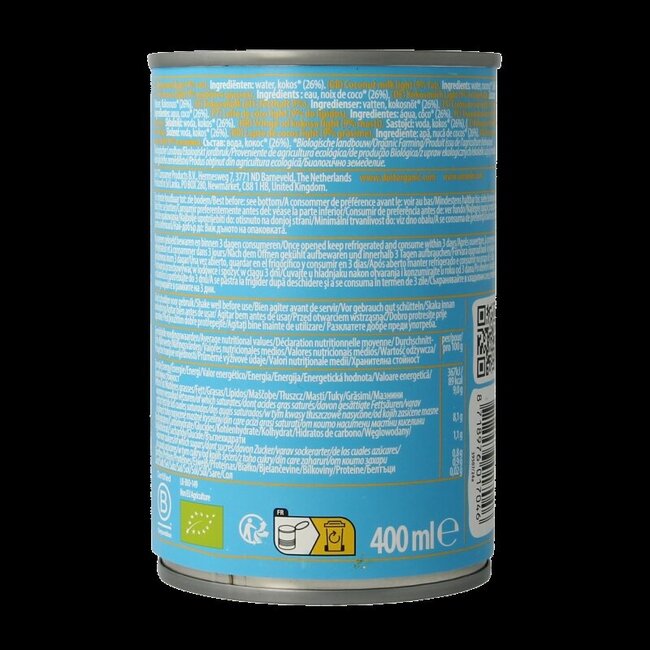 Amaizin Cocosmelk light bio 400 Milliliter