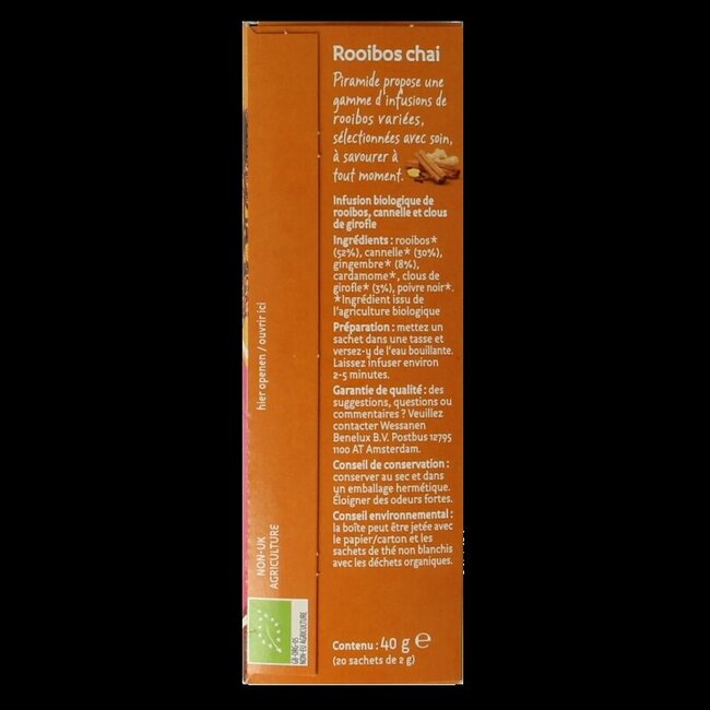 Piramide Chai rooibos thee bio 20 Zakjes