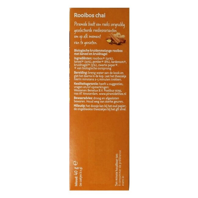 Piramide Thé rooibos chai bio 20 sachets