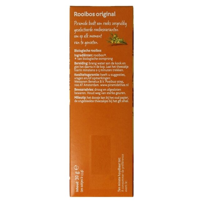 Piramide Rooibos original thee bio 20 Zakjes