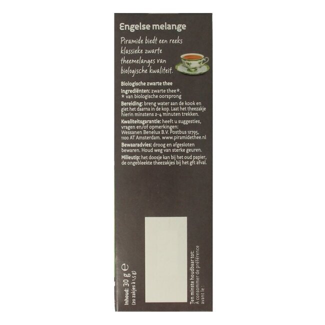 Piramide Thé English Blend bio 20 sachets