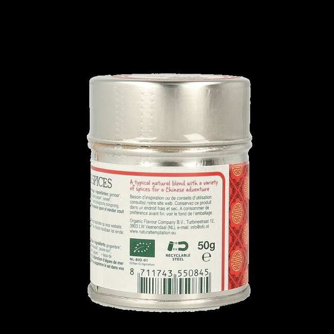Natural Temptation Mélange cinq épices bio en boîte 50 g