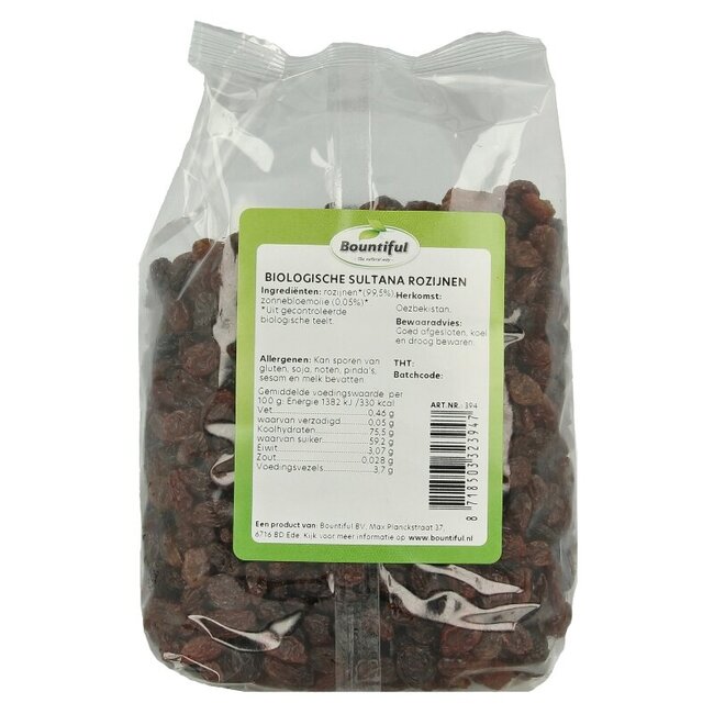 Bountiful Raisins Sultana bio 500 g