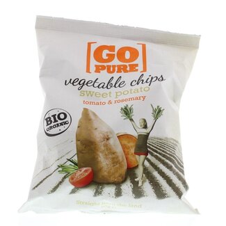 Go Pure Go Pure Chips sweet potato tomato & rosemary bio 80 Gram