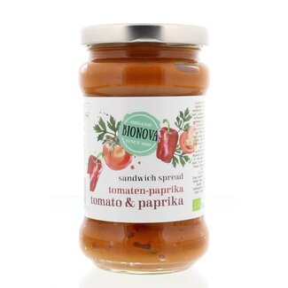 Bionova Bionova Sandwichspread tomaat/paprika bio 280 Gram