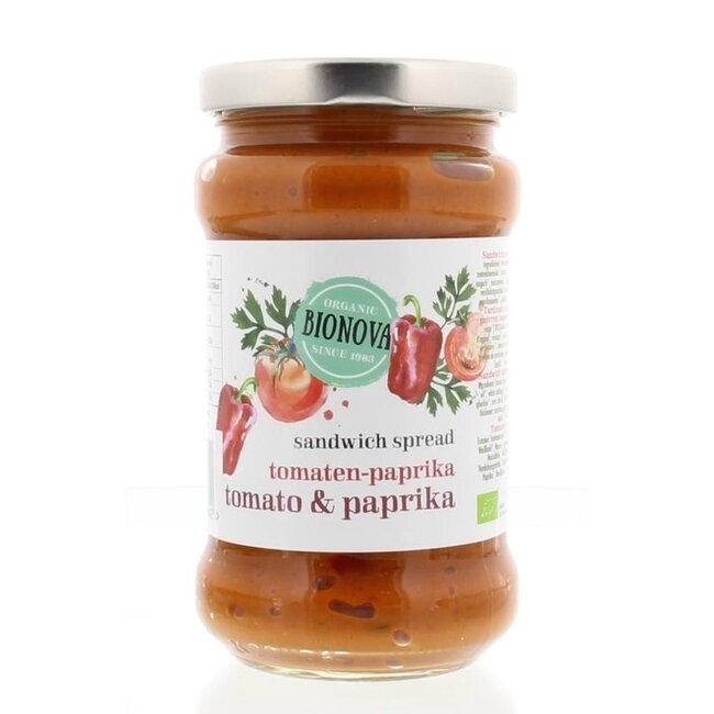Bionova Sandwichspread tomaat/paprika bio 280 Gram