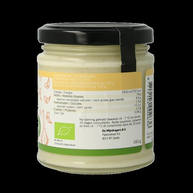 Mayonnaise à l'ail bio Van Ton 160 Grammes