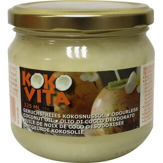 Kokovita Kokovita Kokosolie geurloos in glas bio 325 Milliliter