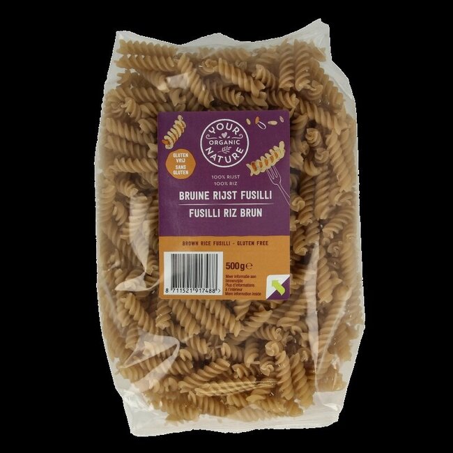 Your Organic Nature Bruine rijst pasta glutenvrij 500 Gram