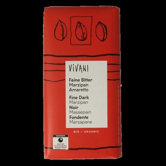 Vivani Vivani Chocolade puur met marsepein & amaretto bio 100 Gram