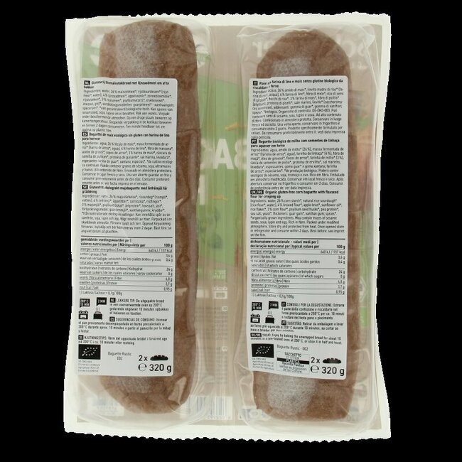 Schnitzer Baguette rustique 160 g sans gluten bio 2 pièces