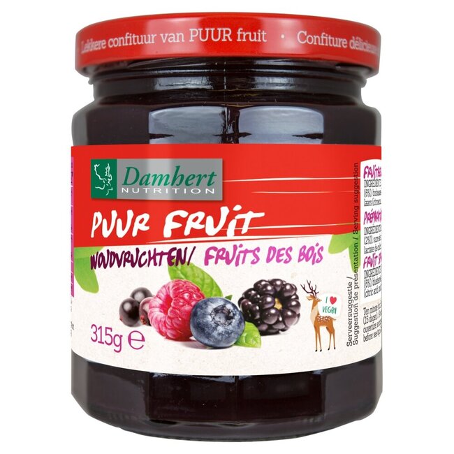 Puur fruit confituur woudvruchten 315 Gram