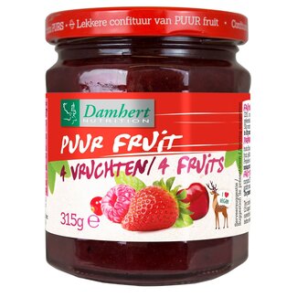 Damhert Puur fruit confituur vier vruchten 315 Gram