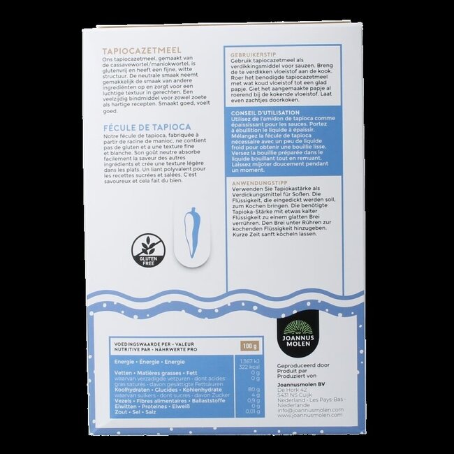 Joannusmolen Fécule de tapioca bio premier choix 250 g