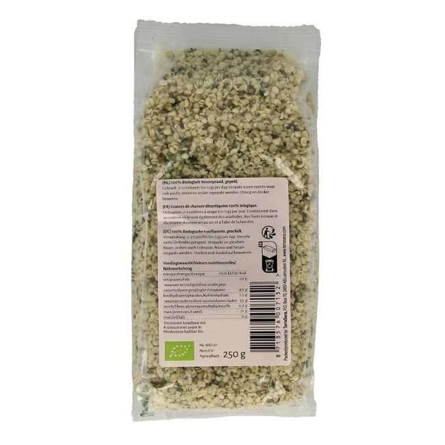 TerraSana Graines de chanvre décortiquées RAW bio 250 g