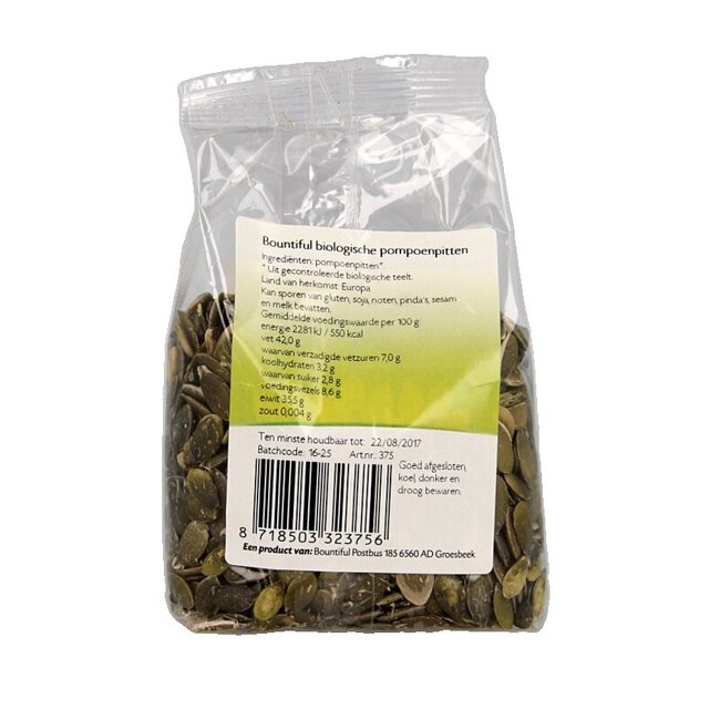 Bountiful Graines de courge bio 200 g