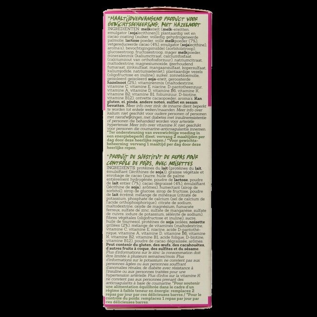 Barre protéinée Damhert Afslank chocolat noisette 240 Grammes