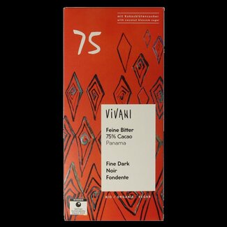 Vivani Vivani Chocolade puur delicaat 75% Panama bio 80 Gram