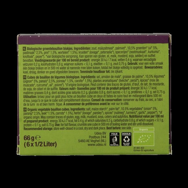 Your Organic Nature Bouillon de légumes bio clair 6 cubes