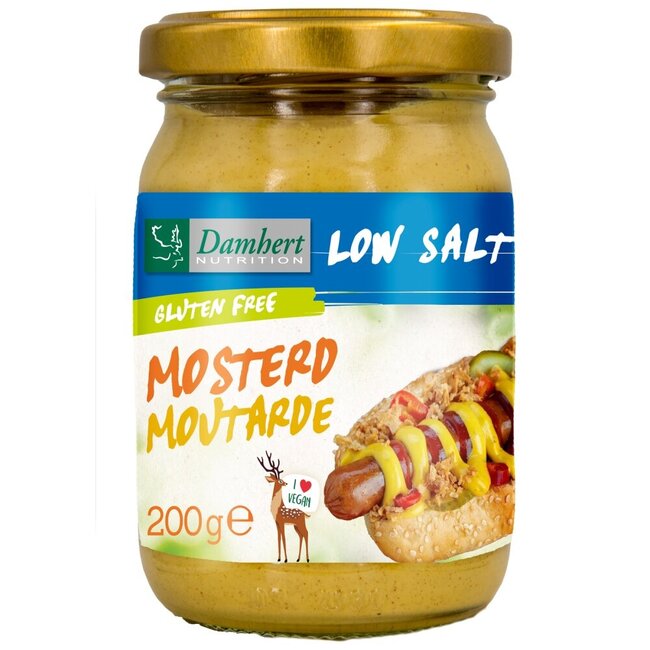 Damhert Mosterd natriumarm glutenvrij 200 Gram