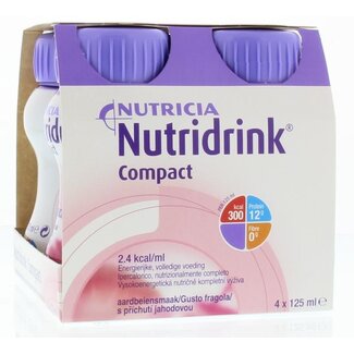 Nutridrink Nutridrink Compact aardbei 125ml 4 Stuks