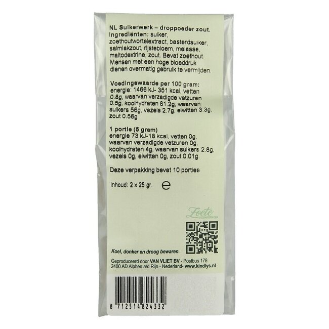 Kindly's Zwart wit potjes zout 25 gram 2 Stuks