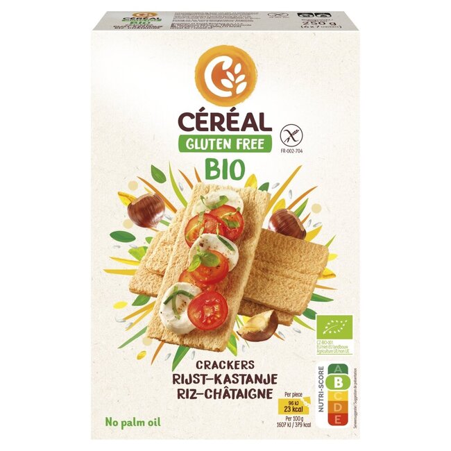 Cracker rijst kastanje bio 250 Gram