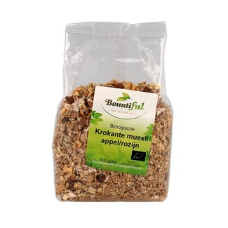 Bountiful Bountiful Granola appel rozijn muesli bio 500 Gram