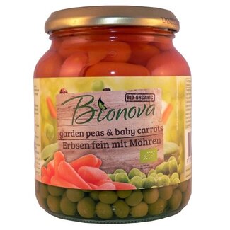 Bionova Bionova Doperwten met wortel bio 350 Gram