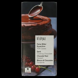 Vivani Vivani Couverture smeltchocolade puur bio 200 Gram