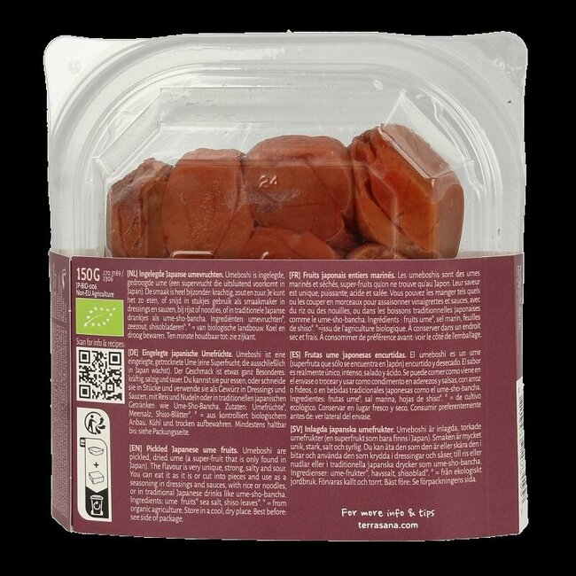 TerraSana Umeboshi abricots japonais salés bio 150 g